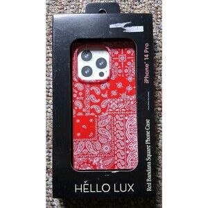 Hello Lux iPhone 16 Pro Max Case Red Bandana Paisley MagSafe Cover TPU